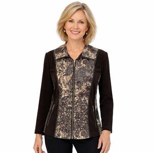Zenergy By Chico’s Neema Jacket Size 1 (8) Floral Paisley